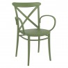 Cross XL Resin Outdoor Arm Chair Olive Green - Angled