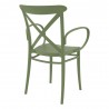 Cross XL Resin Outdoor Arm Chair Olive Green - Back Angle