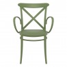 Cross XL Resin Outdoor Arm Chair Olive Green - Front