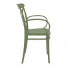Cross XL Resin Outdoor Arm Chair Olive Green - Side Angle