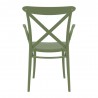 Cross XL Resin Outdoor Arm Chair Olive Green - Back View