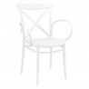 Cross XL Resin Outdoor Arm Chair White - Angled