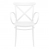 Cross XL Resin Outdoor Arm Chair White - Front