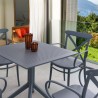 Cross XL Patio Dining Set with 4 Chairs Dark Gray - Lifestyle  2