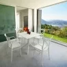 Cross XL Patio Dining Set with 4 Chairs White - Lifestyle - Cross XL Patio Dining Set with 4 Chairs White - Lifestyle