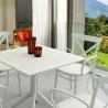Cross XL Patio Dining Set with 4 Chairs White - Lifestyle 2 - Cross XL Patio Dining Set with 4 Chairs White - Lifestyle 2
