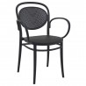 Marcel XL Resin Outdoor Arm Chair Black - Angled
