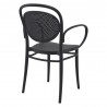 Marcel XL Resin Outdoor Arm Chair Black - Back Angle