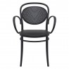 Marcel XL Resin Outdoor Arm Chair Black - Front
