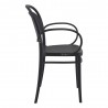 Marcel XL Resin Outdoor Arm Chair Black - Side Angle