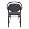 Marcel XL Resin Outdoor Arm Chair Black - Back