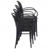 Marcel XL Resin Outdoor Arm Chair Black - Stacked