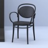 Marcel XL Resin Outdoor Arm Chair Black - Angled