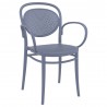 Marcel XL Resin Outdoor Arm Chair Dark Gray - Angled