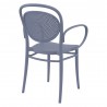 Marcel XL Resin Outdoor Arm Chair Dark Gray - Back Angled