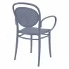 Marcel XL Resin Outdoor Arm Chair Dark Gray - Back Angled - Marcel XL Resin Outdoor Arm Chair Dark Gray - Back Angled
