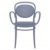 Marcel XL Resin Outdoor Arm Chair Dark Gray - Front