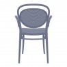 Marcel XL Resin Outdoor Arm Chair Dark Gray - Back