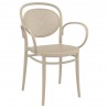 Marcel XL Resin Outdoor Arm Chair Taupe - Angled