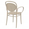 Marcel XL Resin Outdoor Arm Chair Taupe - Back Angle