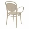 Marcel XL Resin Outdoor Arm Chair Taupe - Back Angle - Marcel XL Resin Outdoor Arm Chair Taupe - Back Angle