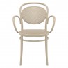Marcel XL Resin Outdoor Arm Chair Taupe - Front