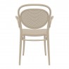 Marcel XL Resin Outdoor Arm Chair Taupe - Back