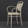 Marcel XL Resin Outdoor Arm Chair Taupe - Side Angled