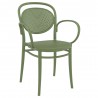 Marcel XL Resin Outdoor Arm Chair Olive Green - Angled