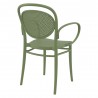 Marcel XL Resin Outdoor Arm Chair Olive Green - Back Angle