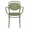 Marcel XL Resin Outdoor Arm Chair Olive Green - Front