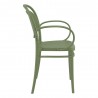 Marcel XL Resin Outdoor Arm Chair Olive Green - Side Angle