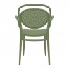Marcel XL Resin Outdoor Arm Chair Olive Green - Front
