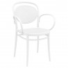 Marcel XL Resin Outdoor Arm Chair White - Angled
