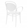Marcel XL Resin Outdoor Arm Chair White - Back Angle