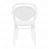 Marcel XL Resin Outdoor Arm Chair White - Back