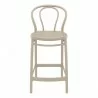 Victor Counter Stool Taupe - Front - Victor Counter Stool Taupe - Front