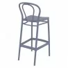 Victor Bar Stool Dark Gray - Back Angled - Victor Bar Stool Dark Gray - Back Angled