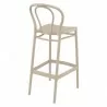 Victor Bar Stool Taupe - Back Angled - Victor Bar Stool Taupe - Back Angled