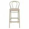 Victor Bar Stool Taupe - Front - Victor Bar Stool Taupe - Front