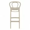 Victor Bar Stool Taupe - Back - Victor Bar Stool Taupe - Back
