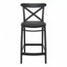 Cross Counter Stool Black - Front - Cross Counter Stool Black - Front