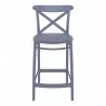 Cross Counter Stool Dark Gray - Front - Cross Counter Stool Dark Gray - Front