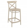 Cross Counter Stool Taupe - Angled View