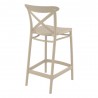 Cross Counter Stool Taupe - Back Angle