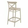 Cross Counter Stool Taupe - Back Angle - Cross Counter Stool Taupe - Back Angle
