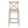 Cross Counter Stool Taupe - Front