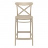 Cross Counter Stool Taupe - Front