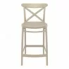 Cross Counter Stool Taupe - Front - Cross Counter Stool Taupe - Front