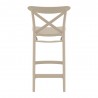 Cross Counter Stool Taupe - Back